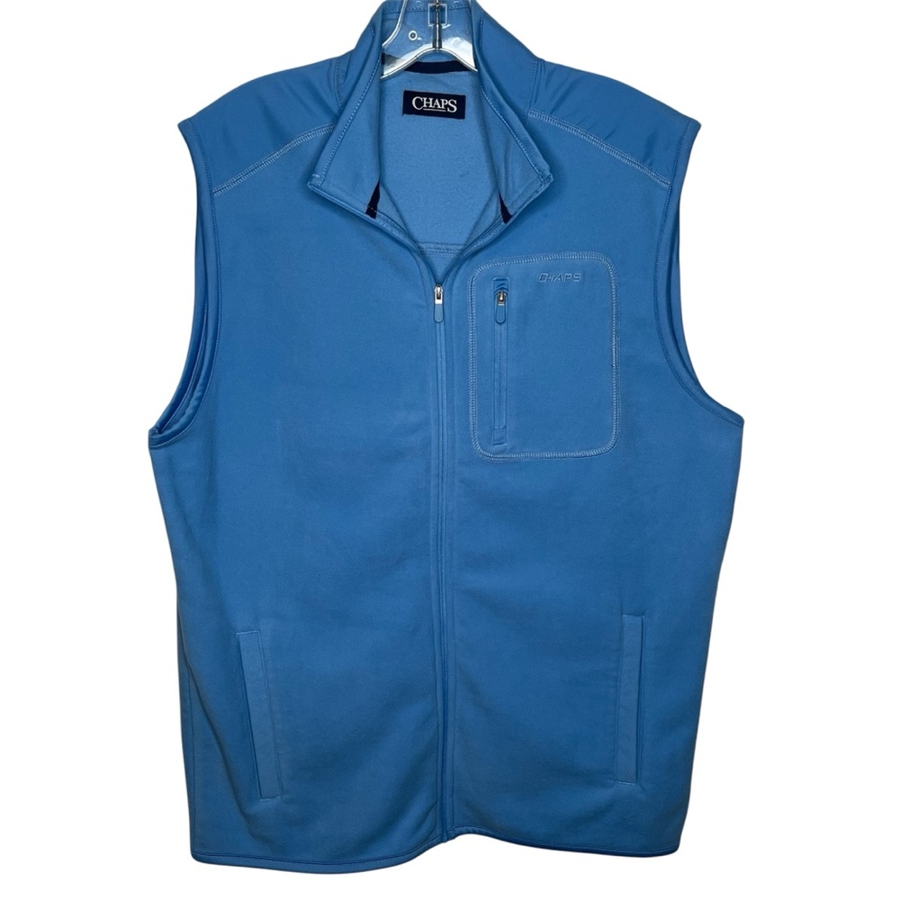 Chaps Blue Micro Fleece Vest Mens Size M NWT